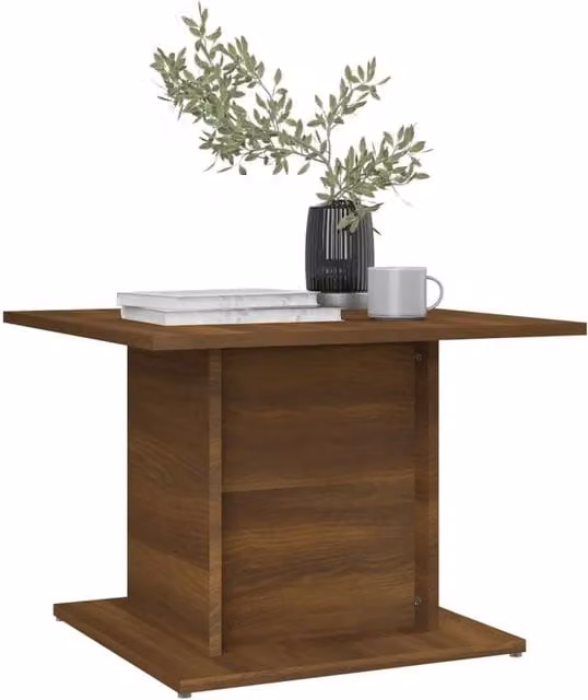 Berkfield Home Modern Square Coffee Table in Brown Oak, W/D/H: 55.5 x 55.5 x 40 cm