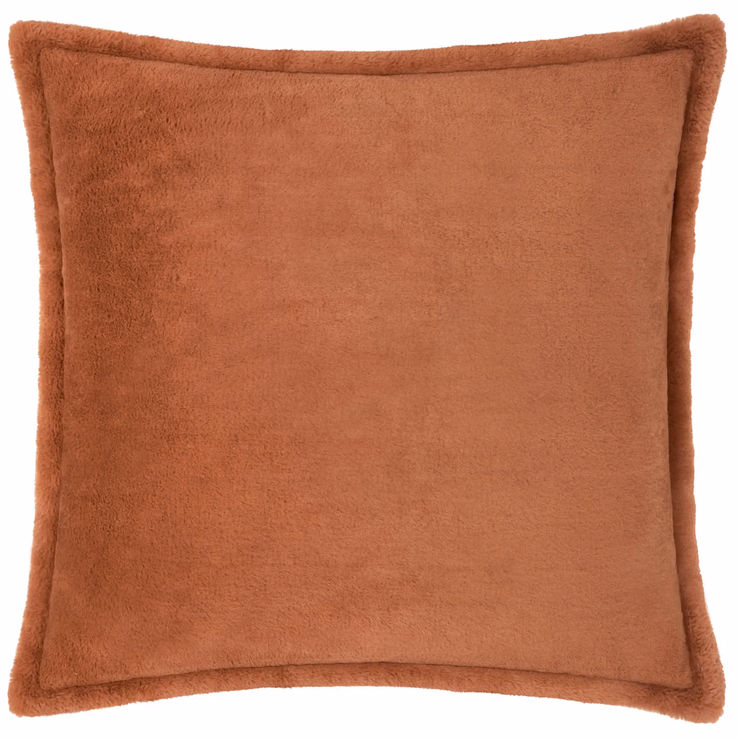 Riva Home Kallu Faux Fur Square Cushion in Orange, W/D/H: 45 x 45 x 45 cm – 2