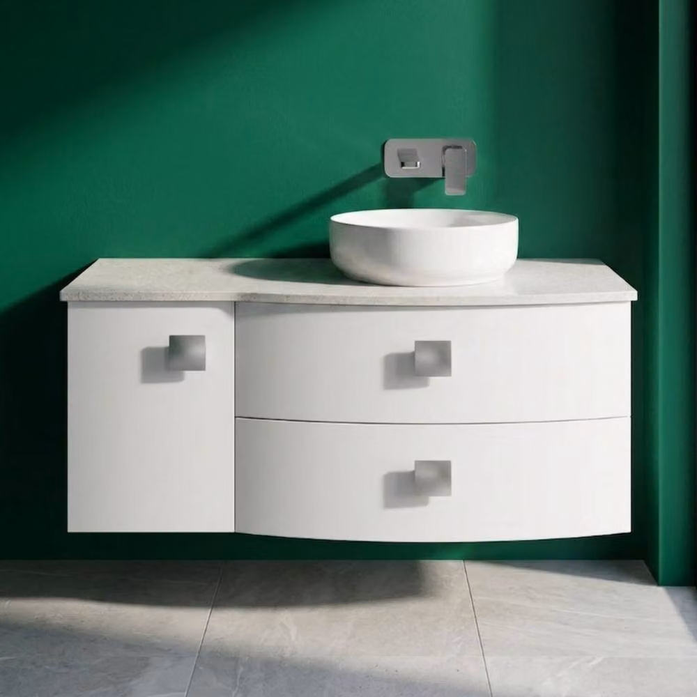 Balterley Gentleshaw 2 Drawer Right-Hand Wall Hung Vanity Unit, White – 2