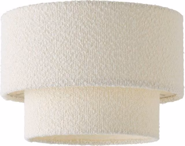 ValueLights Jodie Two Tier Linen Ceiling Drum Lamp Shade in Beige