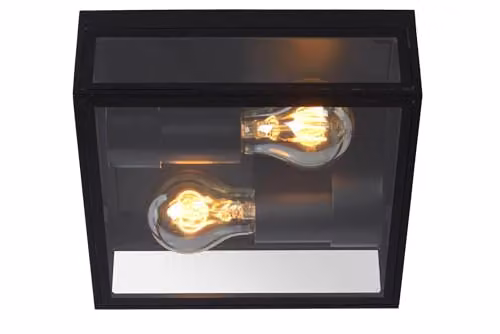 Lucide Dukan Dimmable Adjustable Outdoor Flush Ceiling Light, Black