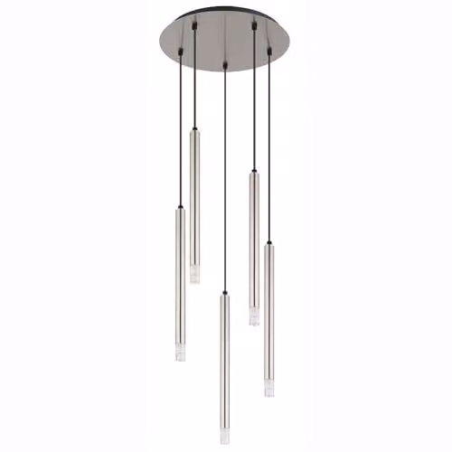 Globo Lighting Modern Silver Pendant Light for Dining and Living Rooms, 5x G9 Bulbs, Height: 120 cm – 2