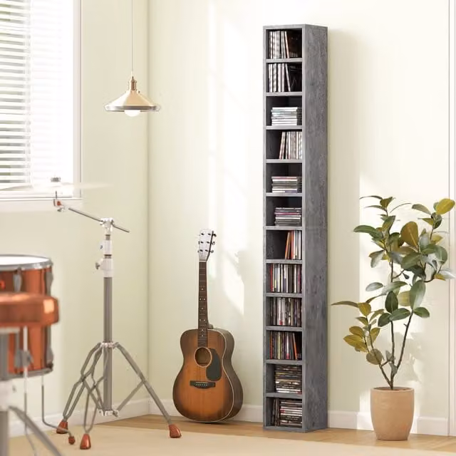 HOMCOM 204 CD Storage Unit with 12 Cubes for your Living Room, Grey
