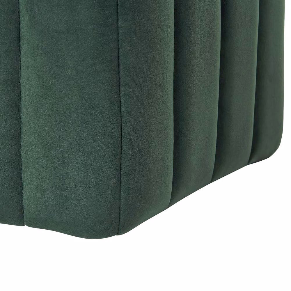 Wyld and Coco Ottman Glamour Hexagonal Green Velvet Pouffe W: 53 cm, D: 48 cm, H: 29 cm – 5