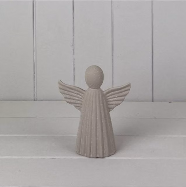 KDMD Ceramic Angel Decoration with Sand Texture Effect in Light Sand