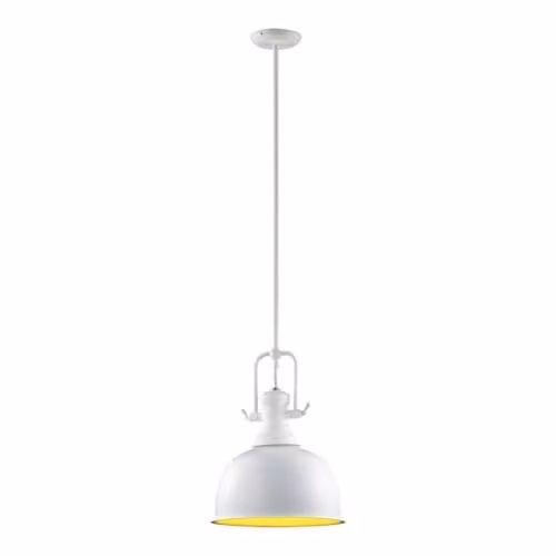 Netlighting Laredo Industrial Retro White Dome Pendant Ceiling Light with E27 Socket