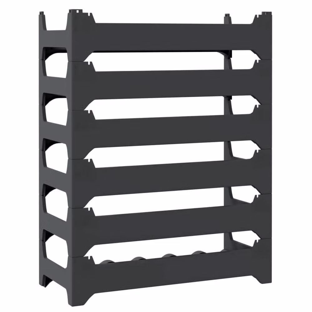 Berkfield Home Stackable Stable Wine Rack for 36 Bottles in Black Anthracite Matt – 5