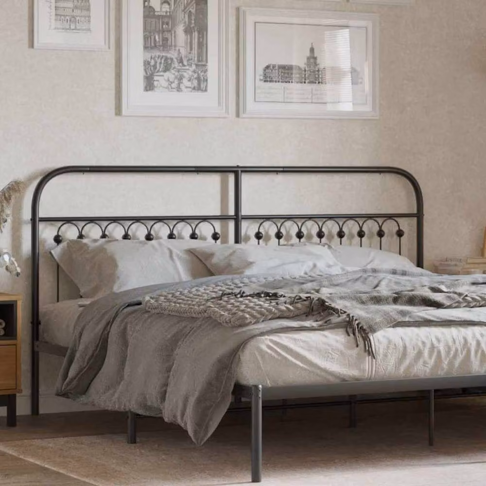 Berkfield Home Classic Metal Headboard in Black, 180 cm – 2