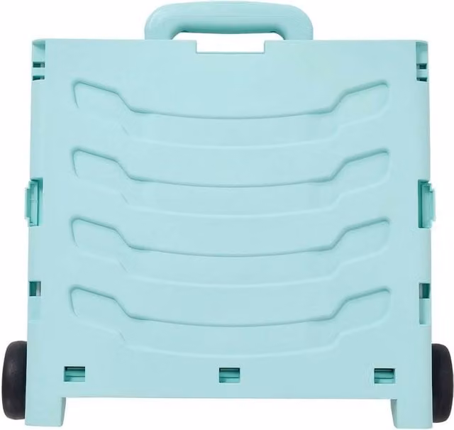 Kelvenix Green-Grey Folding Boot Cart Shopping Trolley and Storage Box with Lid