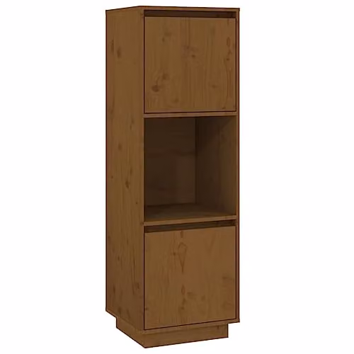 vidaXL Highboard in Brown Solid Pine Wood, W/D/H: 38 x 35 x 117 cm – 1