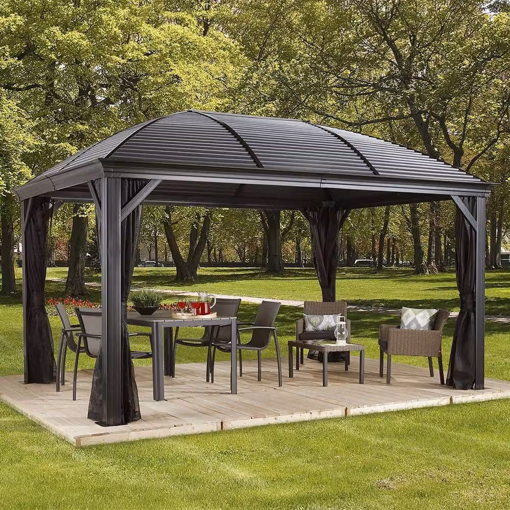 Sojag Moreno Gazebo in Grey with Windows, L423 x W298 x H283.01 cm – 2
