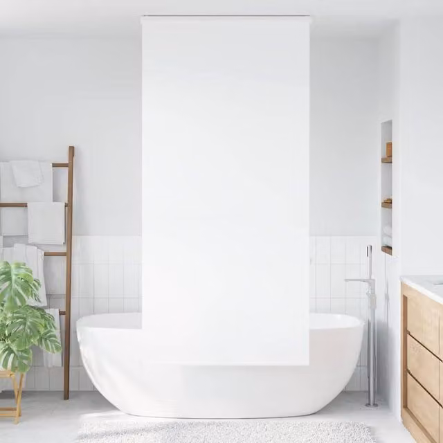 Berkfield Home White Opaque Shower Roller Blind with Cassette, W: 90 cm, H: 240 cm