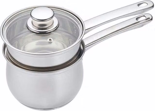 KitchenCraft Stainless Steel Porringer with Glass Lid in Grey – 2