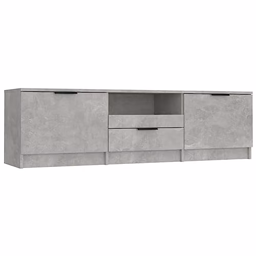 vidaXL Modern TV Cabinet in Concrete Grey, W: 140 cm, D: 35 cm, H: 40 cm