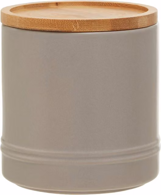 Orsina Maison by Premier Fenwick Medium Airtight Stoneware Storage Canister in Grey with Bamboo and Silicone Lid – 1