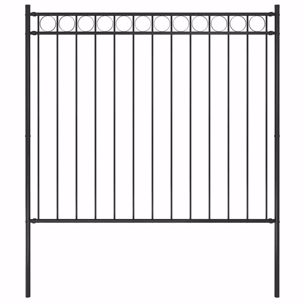 Berkfield Home Elegant Steel Garden Fence, Black, W: 170 cm, H: 150 cm – 2