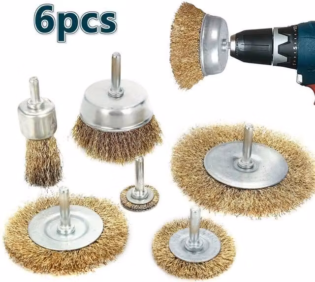 VOGREX 6 Pack Multicolour Steel Wire Cup Brush Set for Angle Grinder, Metal and Paint Removal – 1