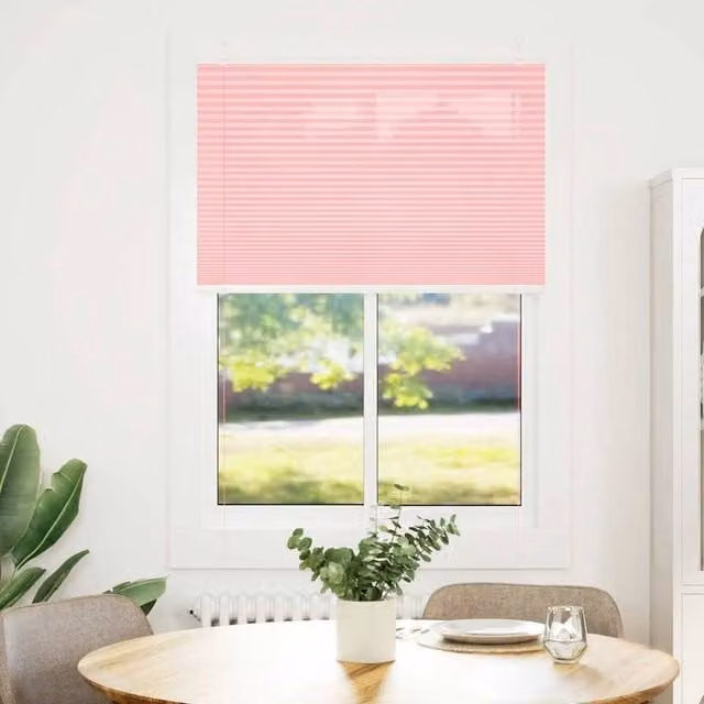 Berkfield Home Single Pleat Corded Blind in Pink, W: 94.4 cm, H: 150 cm, Polyester