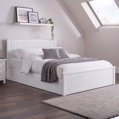 Julian Bowen Maine Ottoman Storage Bed in White, W/D/H: 180 x 200 cm – 1