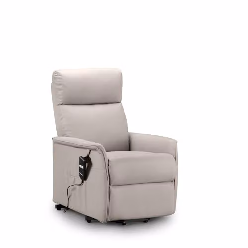 Julian Bowen Helena Single Motor Riser Recliner Chair in Pebble Faux Leather