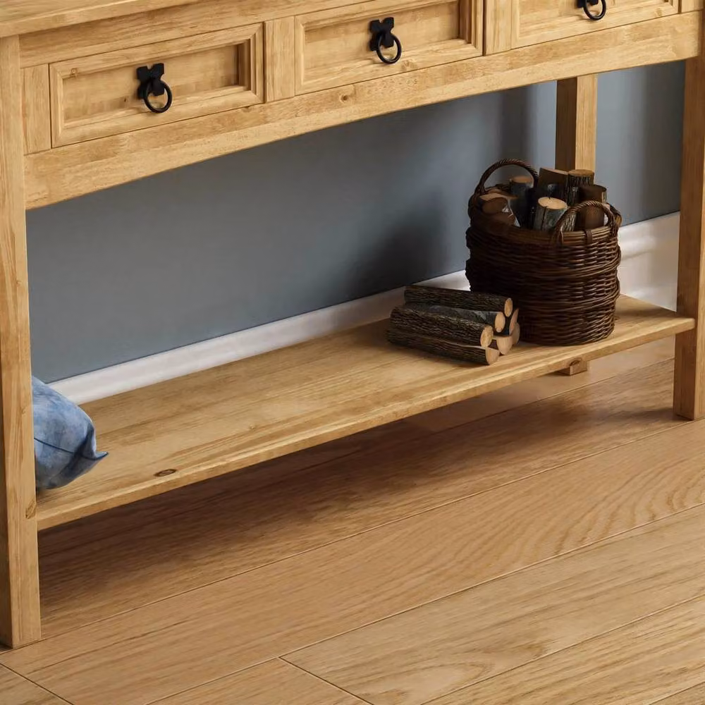 Kelvenix Modern 3 Drawer Wood Console Table in Brown – 3