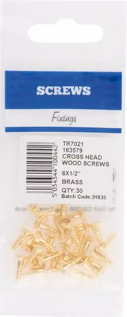 Hiatt Phillips Head Brass Wood Screw, Gold