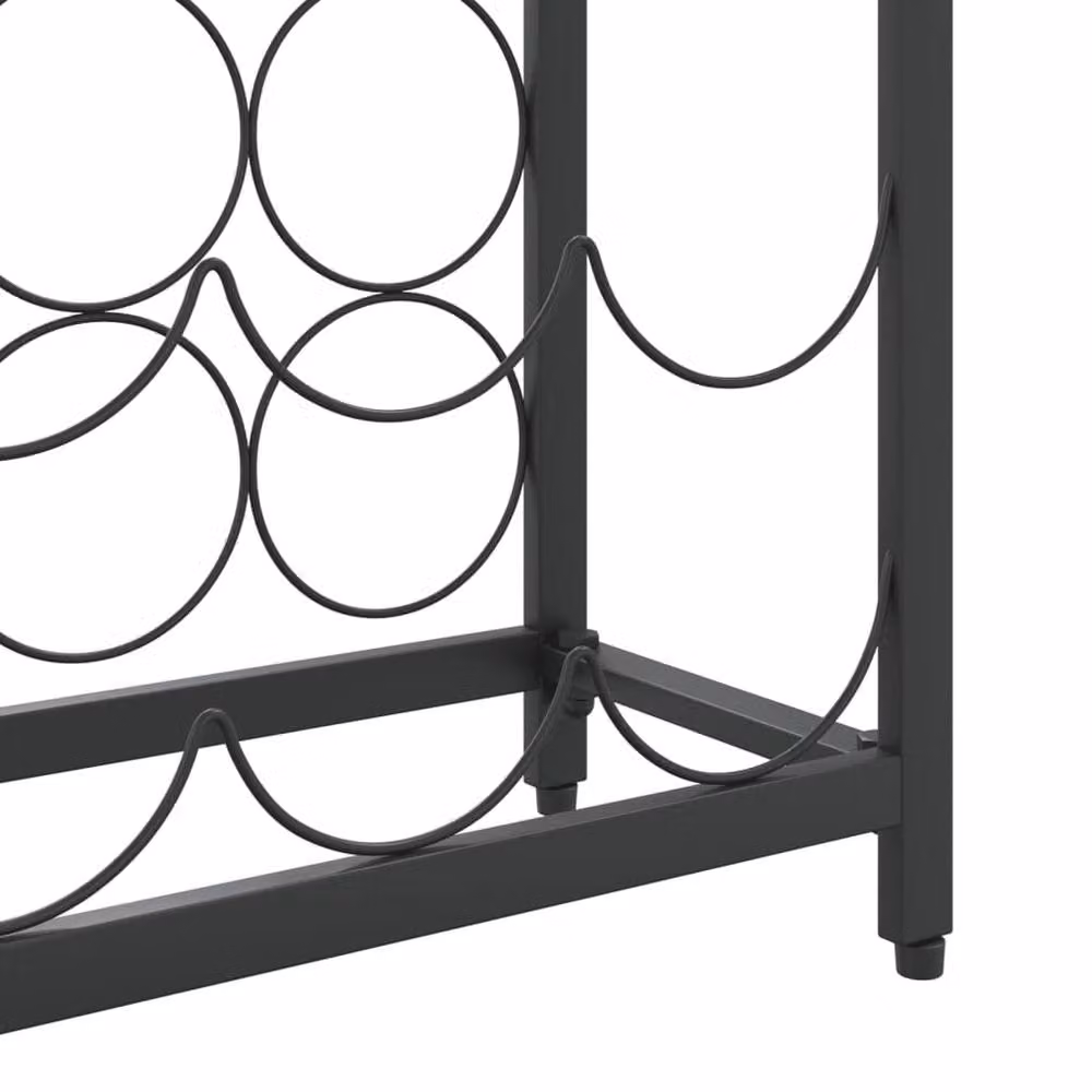 Berkfield Home Black Wrought Iron Wine Rack for 27 Bottles, W/D/H: 34 x 18 x 100 cm – 4