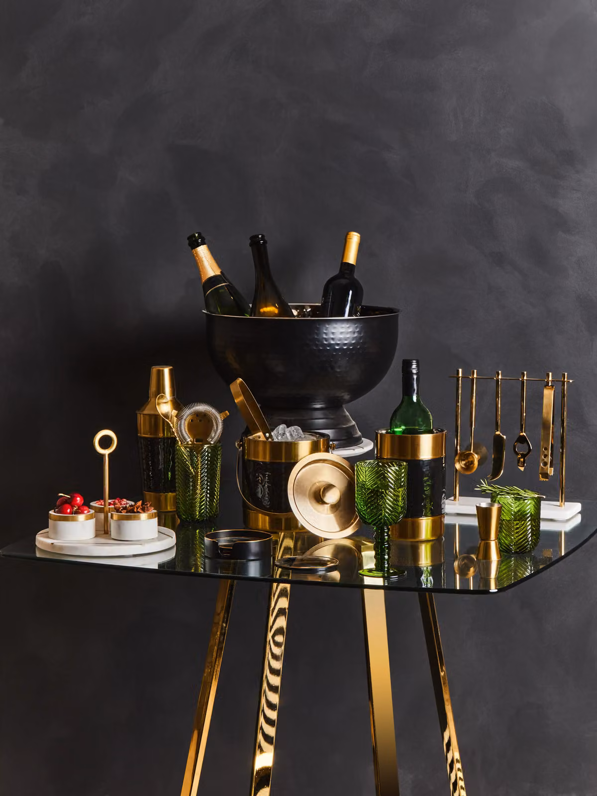 Orsina Modern Square Glass Dining Table with Gold X-Frame Base, Transparent and Gold – 2