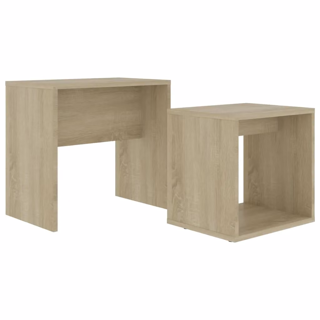 Berkfield Home Sonoma Oak Coffee Table Set in Brown, W: 48 cm, D: 30 cm, H: 45 cm – 2