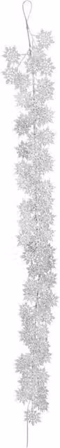 KDMD Silver Glitter Snowflake Christmas Hanging Garland, 180cm
