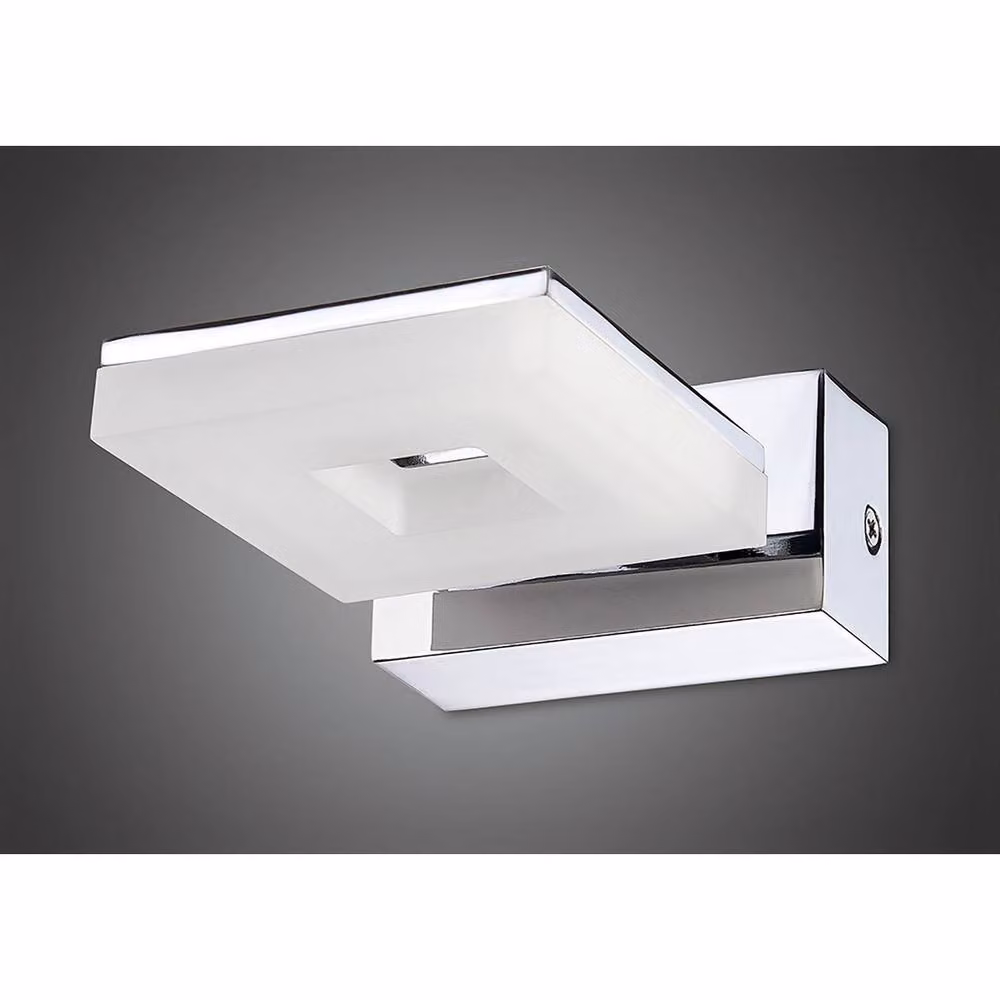 Netlighting Marc LED Wall Lamp in Chrome and Grey with Frosted Acrylic, 5W, 450lm, 3000K, IP44 – 2