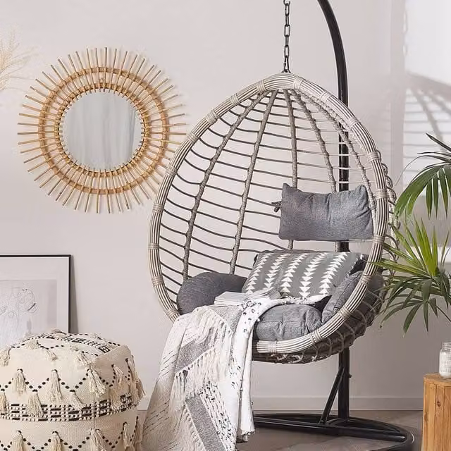 Wyld Haus Horizon Hanging Chair Stand in Black Powder-Coated Metal – 1