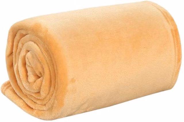 Berkfield Home Desert Mist Fluffy Polyester Blanket in Amber, W: 130 cm, L: 170 cm
