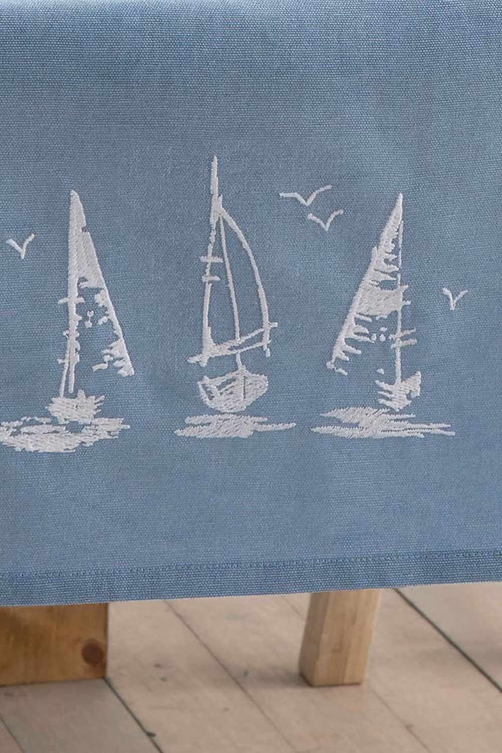 Catherine Lansfield Salcombe Boats Cotton Dining Table Runner, Blue, W/D/H: 33 x 220 cm – 2