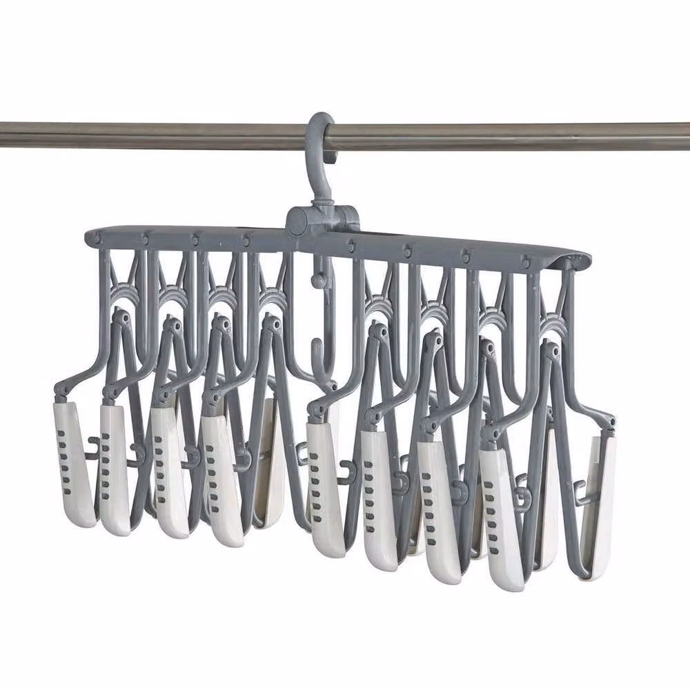 KORVIXA Non-Slip Space-Saving Folding Plastic Clothes Hangers in Grey – 4