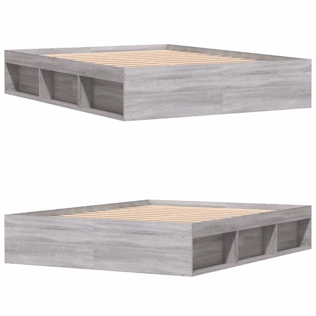 Berkfield Home Grey Sonoma King Size Bed Frame with Side Compartments – 3