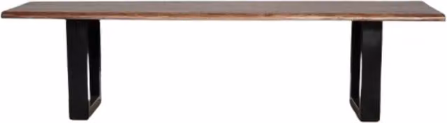 Elm Home And Garden Solid Mango Wood Live Edge Hall and Dining Shoe Bench in Dark Brown with Dark Oak Finish, W/D/H: 155 x 40 x 45 cm – 1