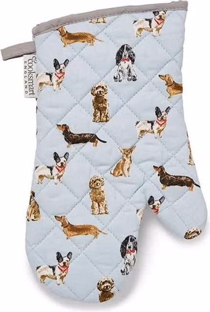 Cooksmart Curious Dogs Cotton Oven Glove in Multicolour Blue