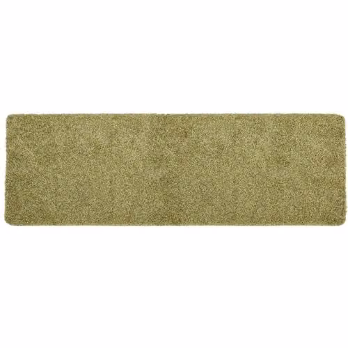 My Mat Green Shaggy Pile Runner, Non-Slip and Washable, W/D/H: 67 x 200 cm