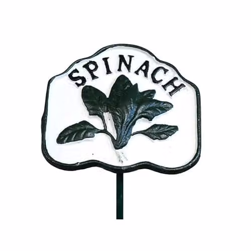 Gifts Direct 2 U Metal Spinach Vegetable Garden Stake Sign in Green and White – 2