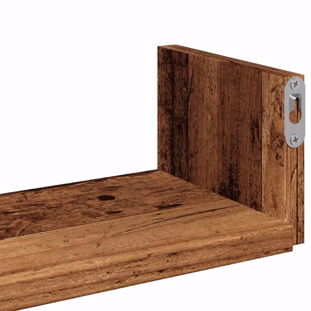 Berkfield Home Set of 3 Rustic Brown Decorative Wall Shelves in Engineered Wood – 3