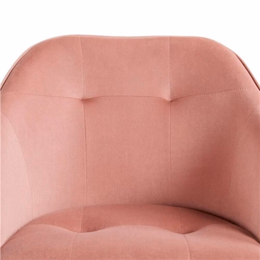 Kelvenix Pink Velvet Swivel Desk Chair with Adjustable Height and Castors – 2