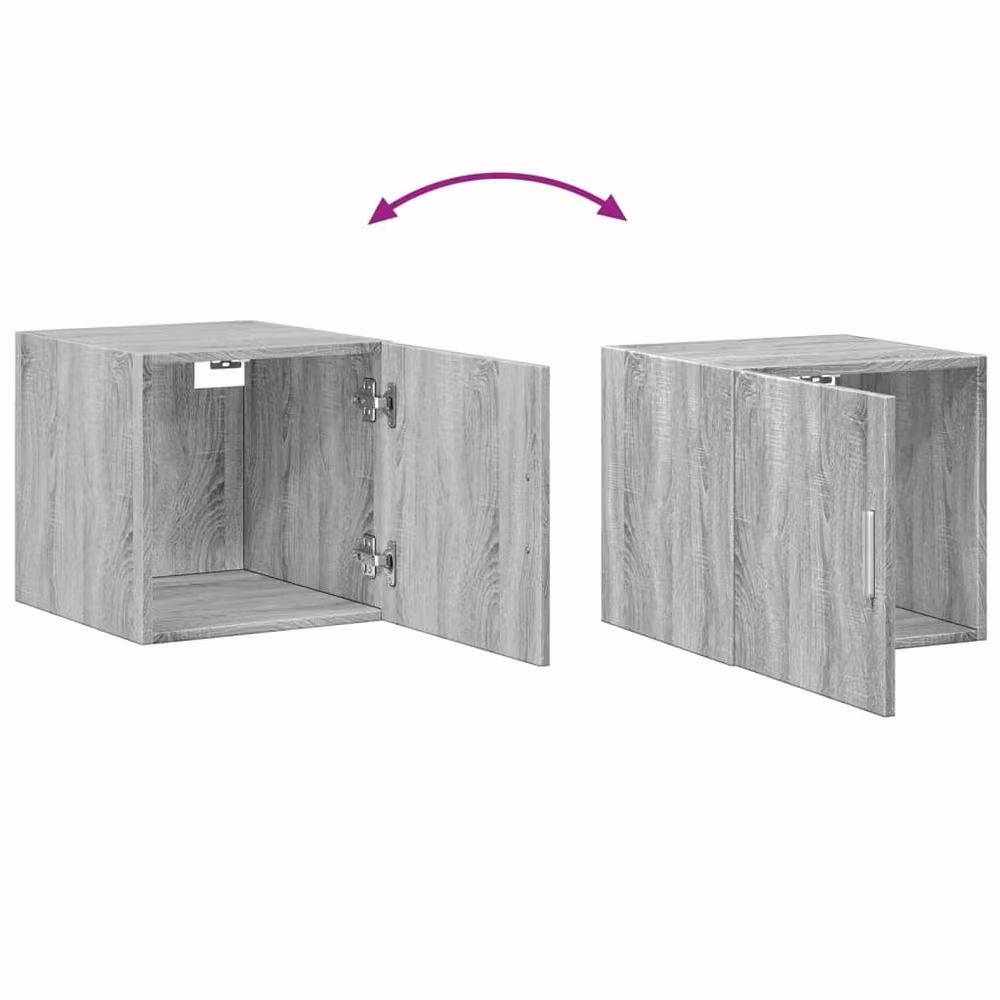 Berkfield Home Grey Sonoma Wall Cabinet in Engineered Wood, W: 40 cm, D: 40 cm, H: 42.5 cm – 2