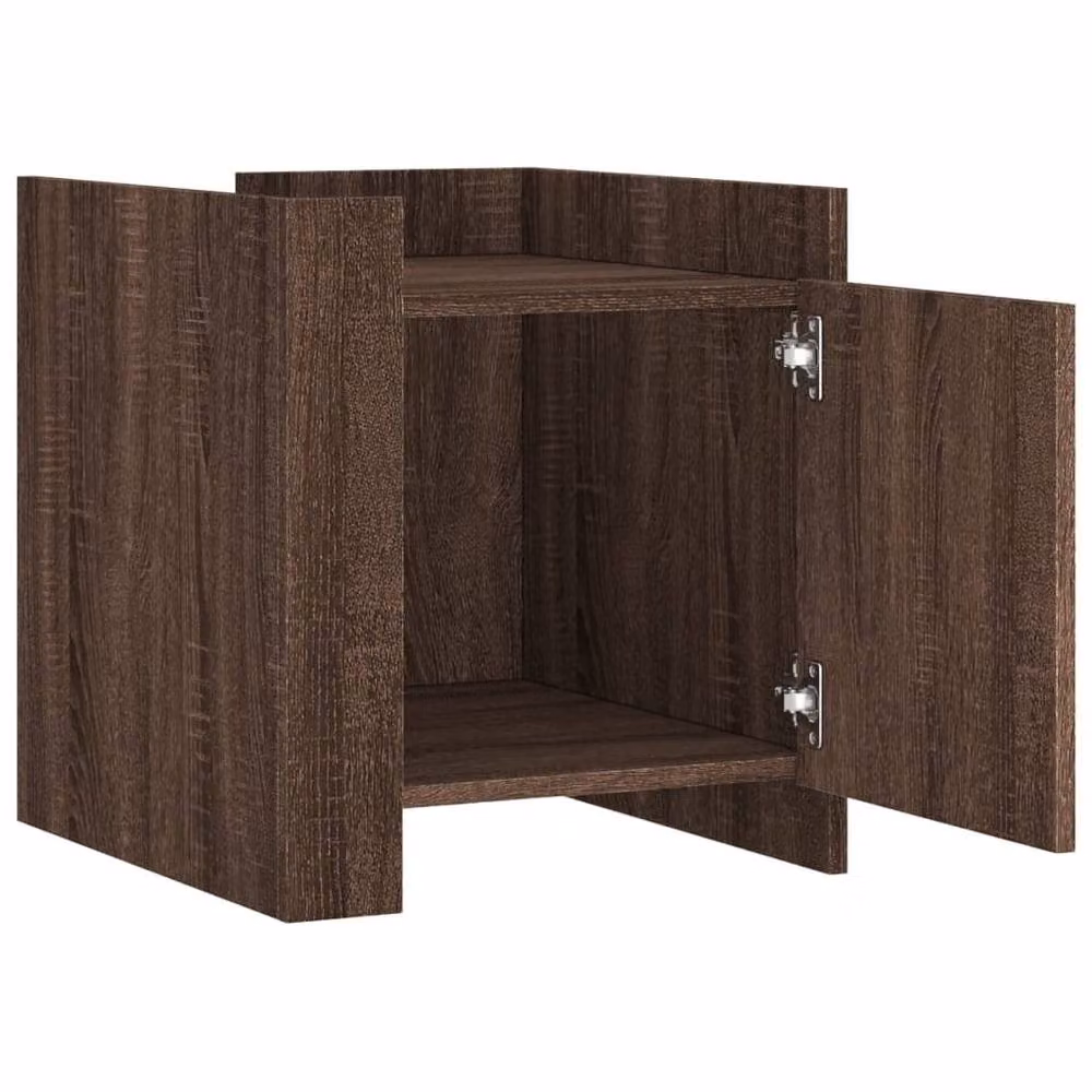 Berkfield Home Bedside Cabinet in Brown Oak, W/D/H: 45 x 50 x 50 cm – 4