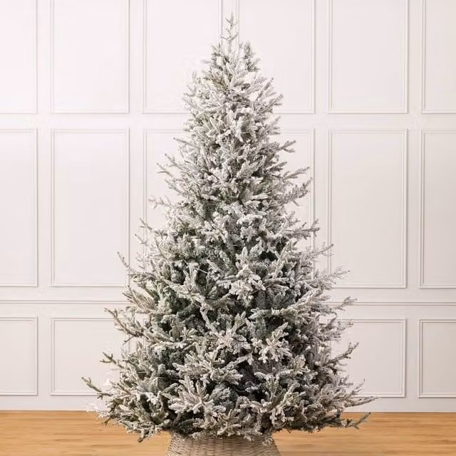 Christow Snow Flocked Verbier Fir Luxury Artificial Christmas Tree in Green – 1