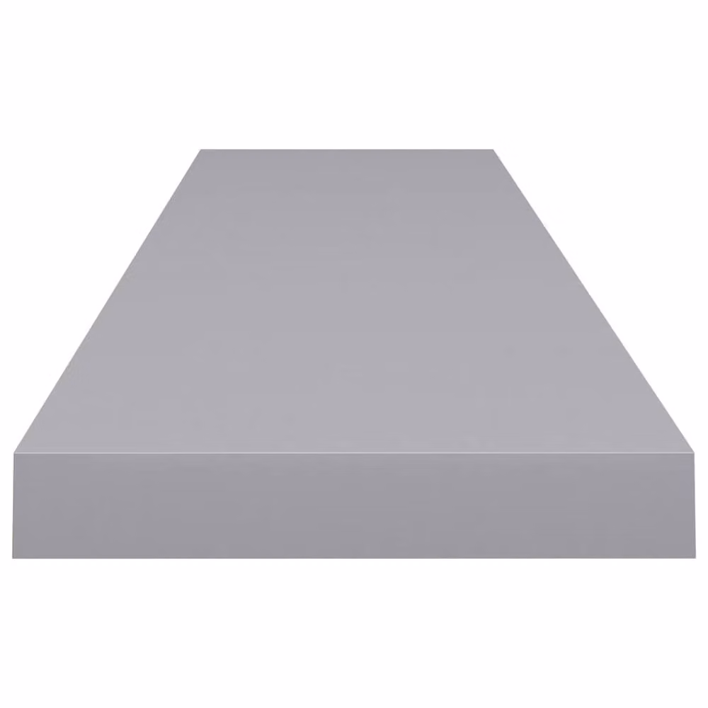 Berkfield Home Floating Wall Shelves, 2 Piece Set, Grey MDF and Metal, W: 120 cm, D: 23.5 cm, H: 3.8 cm – 2