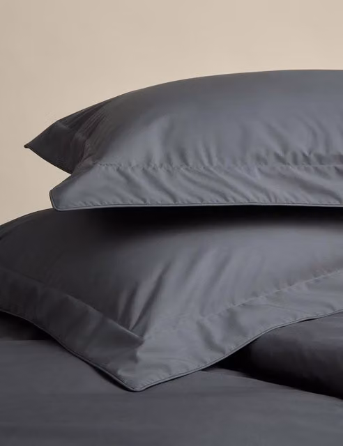 M&S 2 Pack Egyptian Cotton Oxford Pillowcases in Charcoal Grey