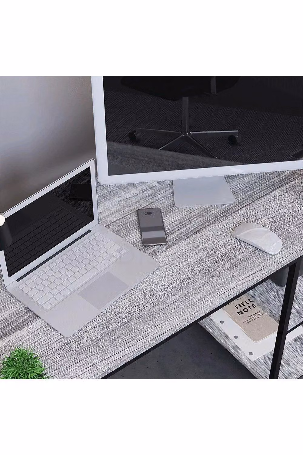 Vida Designs Brooklyn Industrial Computer Desk with 2 Shelves in Grey, W: 120 cm, D: 60 cm, H: 76 cm – 5