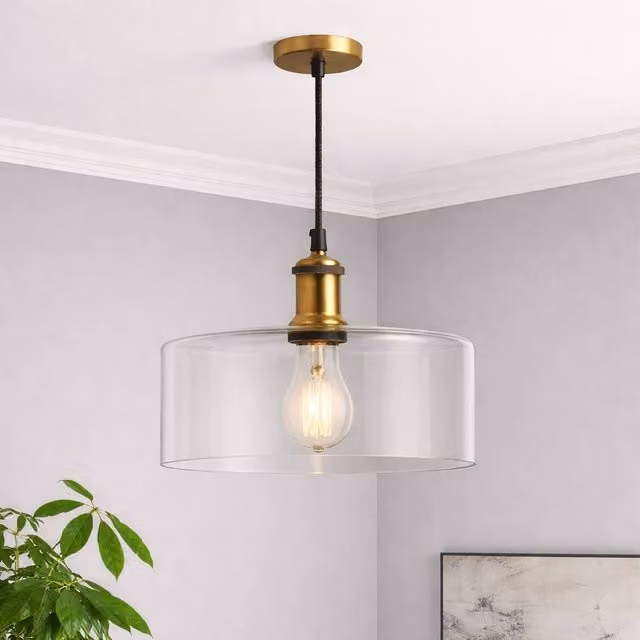 CGC Lighting Megan Round Glass Lampshade in Transparent