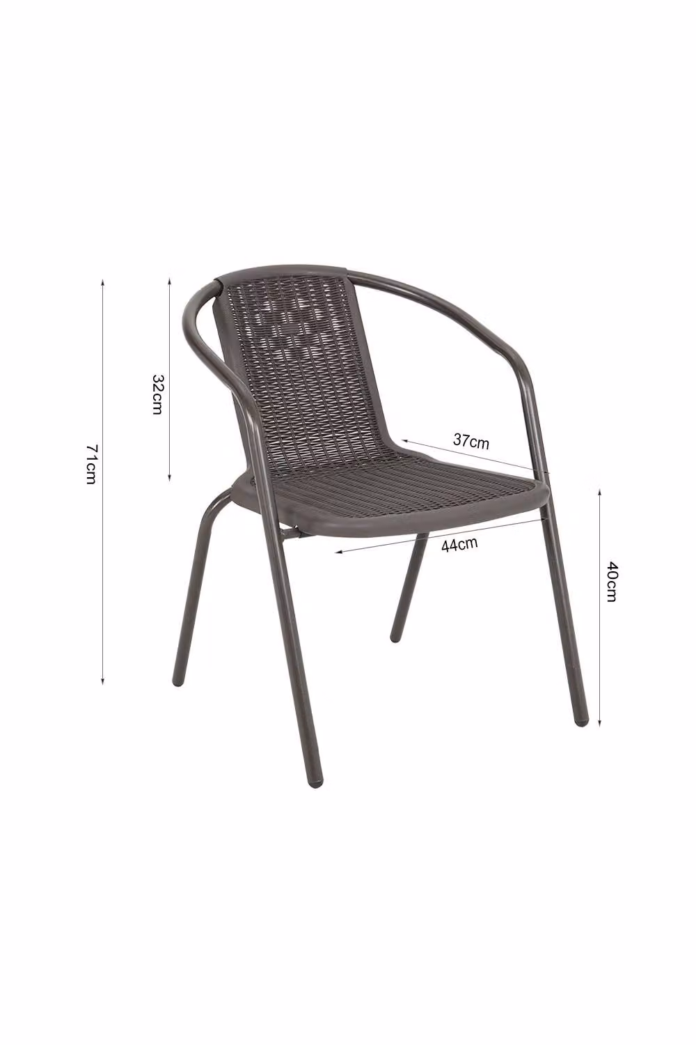 Living and Home Set of 4 Brown Rattan and Metal Stacking Garden Chairs – 2